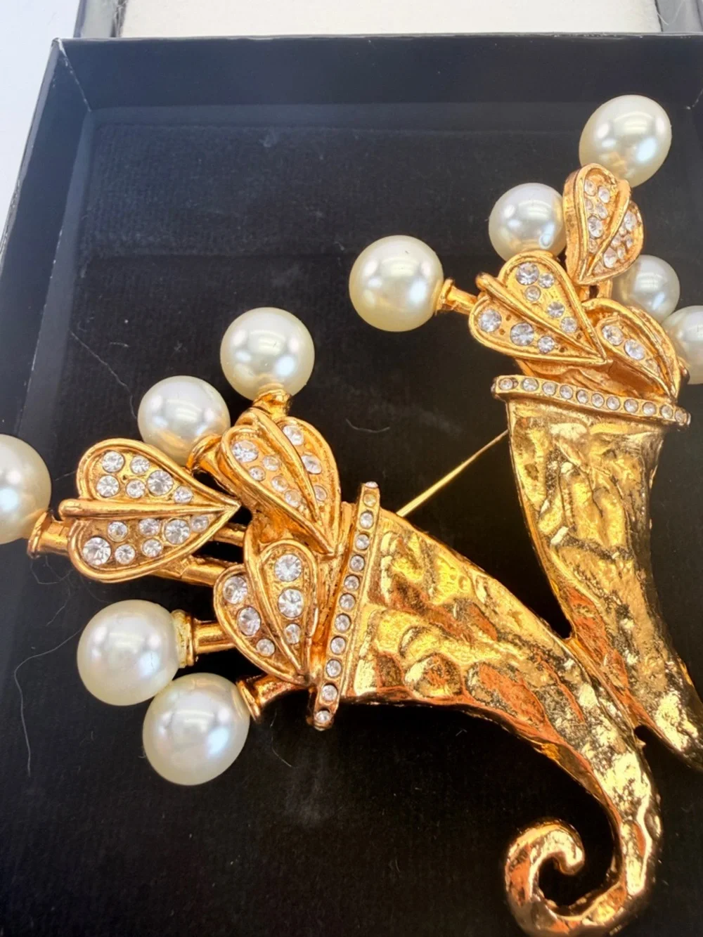 Vintage CHANEL Cornucopia Pearl Brooch Collectors Piece